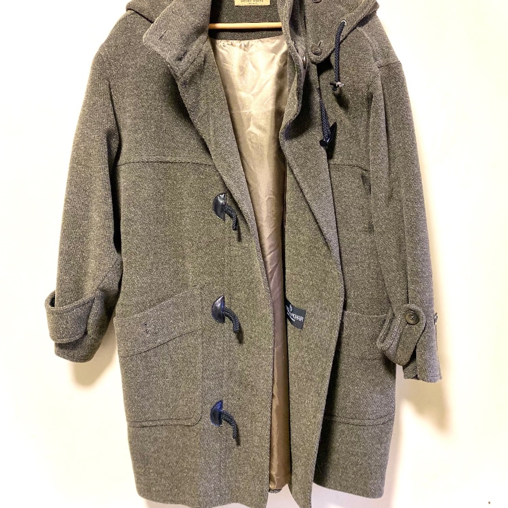 Henry White Wool Hooded Coat EU Small